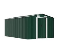 vidaXL Caseta de jardín metal galvanizado verde 257x392x181 cm Almacén Cobertizo