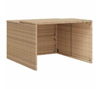 vidaXL Caseta de Robot Cortacésped, Almacenamiento de Cortacésped, Cobertizo para Cortadora de Césped, Caseta de Jardín, Ratán Sintético Beige