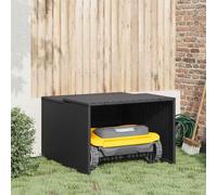 vidaXL Caseta de robot cortacésped ratán sintético negro 86x90x52/57cm