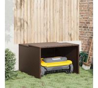 vidaXL Caseta robot cortacésped ratán sintético marrón 86x90x52/57 cm