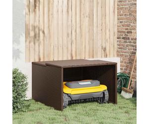 vidaXL Caseta robot cortacésped ratán sintético marrón 86x90x52/57 cm