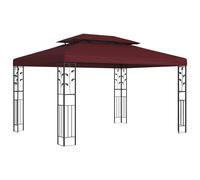 vidaXL Cenador 3,97 x 2,96 x 2,68 m Rojo vino Poliéster y Acero