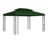 vidaXL Cenador 3,97 x 2,96 x 2,68 m Verde Poliéster y Acero