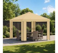vidaXL Cenador 3 x 3 m Crema Poliéster y Acero 190 gsm