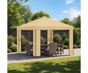 vidaXL Cenador 3 x 3 m Crema Poliéster y Acero 190 gsm