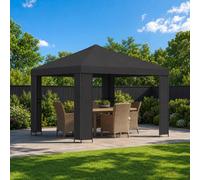 vidaXL Cenador 3 x 3 m Gris antracita Poliéster y Acero 190 gsm