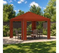 vidaXL Cenador 3 x 3 m Terracota Poliéster y Acero 190 gsm