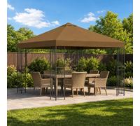 vidaXL Cenador 3 x 3 m Topo Poliéster y Acero 190 gsm