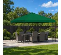 vidaXL Cenador 3 x 3 m Verde Poliéster y Acero 190 gsm