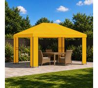 vidaXL Cenador 4 x 3 m Amarillo Poliéster y Acero 190 gsm