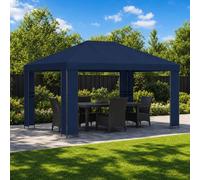 vidaXL Cenador 4 x 3 m Azul Poliéster y Acero 190 gsm
