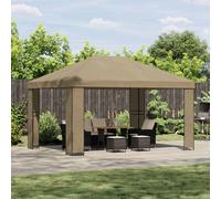 vidaXL Cenador 4 x 3 m Beige Poliéster y Acero 190 gsm