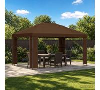 vidaXL Cenador 4 x 3 m Marrón Poliéster y Acero 190 gsm