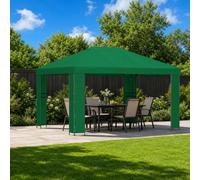 vidaXL Cenador 4 x 3 m Verde Poliéster y Acero 190 gsm