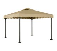 vidaXL Cenador aluminio y acero gris taupé 3x3 m