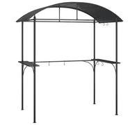vidaXL Cenador para barbacoa con estante lateral, acero antracita 220x115x230 cm