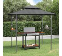 vidaXL Cenador barbacoa estante lateral acero antracita 240x150x243 cm