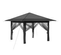 vidaXL Cenador con 4 paredes laterales de 11 x 11 pies, gris claro y antracita, cenador ajustable, toldo resistente a la intemperie, estructura portátil para exteriores, sombra para eventos de jardín