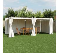 vidaXL Cenador con cortinas acero color crema 6x3 m