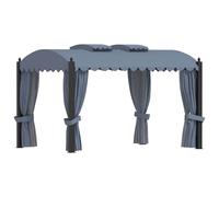 vidaXL Cenador con cortinas acero gris antracita 3x4 m