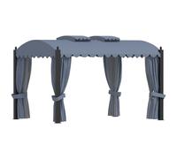 vidaXL Cenador con cortinas acero gris antracita 3x4 m
