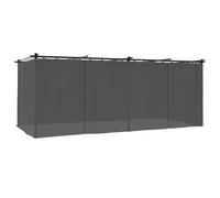 Cenador Con Cortinas Acero Gris Antracita 6x3 M Vidaxl