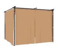 vidaXL Cenador con cortinas acero gris taupe 3x3 m