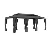 vidaXL Cenador con cortinas gris antracita 600x298x270 cm