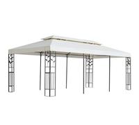 vidaXL Cenador con doble techo acero blanco 6x3 m