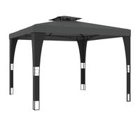 vidaXL Cenador con doble techo de tela gris antracita 2,98x2,98 m