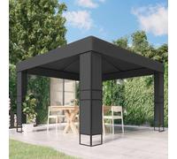 vidaXL Cenador con doble techo gris antracita 3x3 m