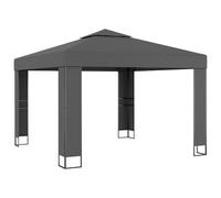 vidaXL Cenador con doble techo gris antracita 3x3 m