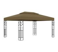 vidaXL Cenador con doble techo gris taupe 3x4m 180 g/m²