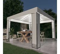 vidaXL Cenador con Doble Techo y Tira de Luces 3x3 m Pérgola Parasol Color Antracita, Blanco, y mas