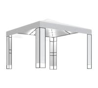 vidaXL Cenador con Doble Techo y Tira de Luces 3x3 m Pérgola Parasol Color Antracita, Blanco, y mas