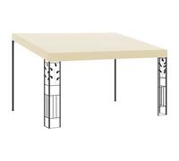 vidaXL Cenador con montaje en la pared crema 4x3x2,5 m