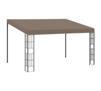 Cenador Con Montaje En La Pared Gris Taupe 4x3 M Vidaxl