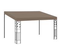 vidaXL Cenador con montaje en la pared gris taupe 4x3x2,5 m