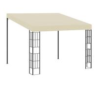 vidaXL Cenador con montaje en la pared tela color crema 3x3 m