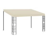 vidaXL Cenador con montaje en la pared tela color crema 3x4 m