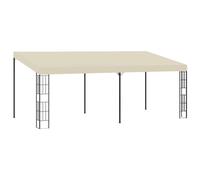 vidaXL Cenador con montaje en la pared tela color crema 3x6 m