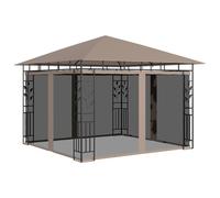 vidaXL Cenador con Mosquitera 3x3x2,73 m Toldo Parasol Marquesina Carpa Color Taupé, Crema, Antracita y mas