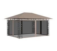 vidaXL Cenador con Mosquitera 4x3x2,73 m Toldo Parasol Marquesina Carpa Color Taupé, Crema, Antracita y mas