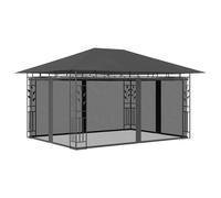 vidaXL Cenador con Mosquitera 4x3x2,73 m Toldo Parasol Marquesina Carpa Color Taupé, Crema, Antracita y mas