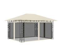 vidaXL Cenador con Mosquitera 4x3x2,73 m Toldo Parasol Marquesina Carpa Color Taupé, Crema, Antracita y mas