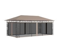 vidaXL Cenador con Mosquitera 6x3x2,73 m Parasol Marquesina Color Taupé, Antracita, y mas