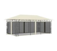 vidaXL Cenador con mosquitera color crema 6x3x2,73 m