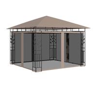 vidaXL Cenador con mosquitera gris taupe 3x3x2,73 m 180 g/m²