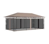vidaXL Cenador con mosquitera gris taupe 6x3x2,73 m 180 g/m²