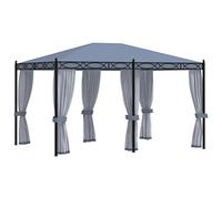 vidaXL Cenador con Pantallas de Malla Acero Gris Antracita 3x4 m